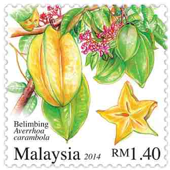 Malaysia frimärken 20140717 Averrhoa carambola