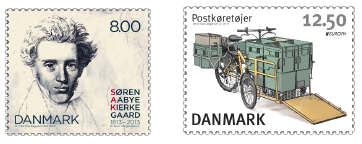 Danmark frimärken 20130304 kierkegaard postfordon