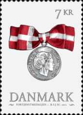 Danmark frimärke Fortjenstmedaljen