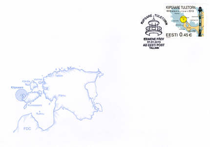 Estland frimärken FDC 20130131 Fyren Kiipsaare