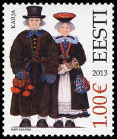 Estland frimärken 20130328 Folkdräkter Karja
