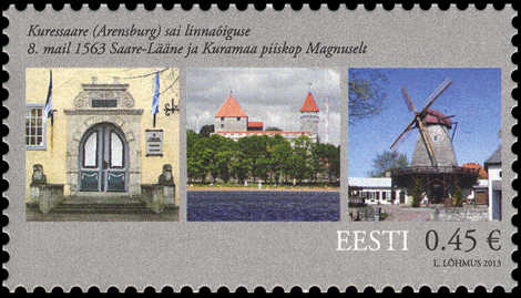 Estland frimärken 20130506 Kuressaare 450 år