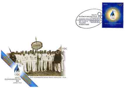 Estland fdc 20131209 Estlands Olympiska kommitté 90 år