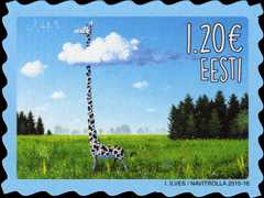 Estland frimärke 20150604 Giraffen