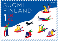 Finland frimärken 20130121 Pulkabacke
