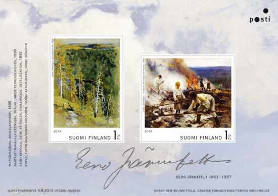 Finland frimärken 20130909 Eero Järnefelt 150 år