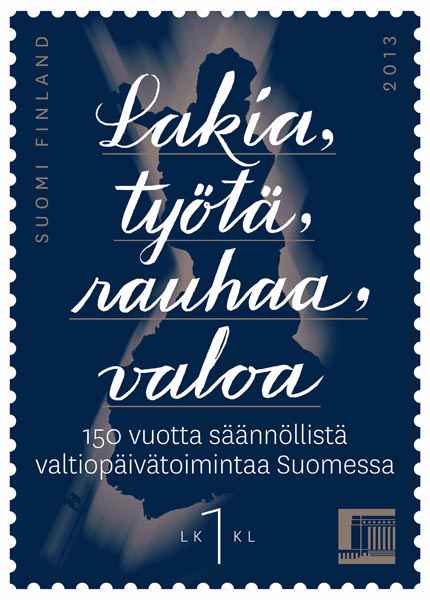 Finland frimärken 20130917 Riksdagen 150 år