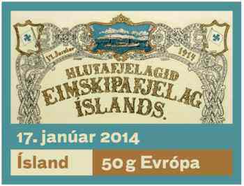 Island frimärken 20140116 Rederiet Eimskipafjel 100år