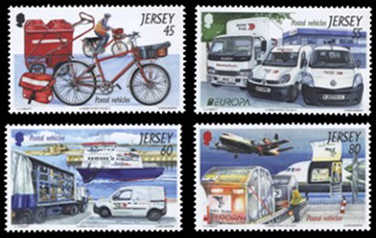 Jersey postfordon frimärken
