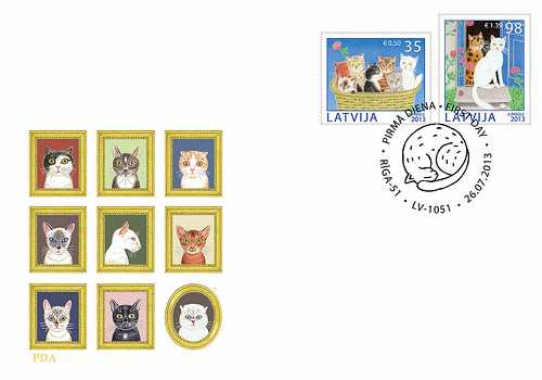 Lettland FDC 20130726 Sällskapsdjuret katt