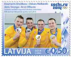 Lettland frimärken 20140527 Olympiska medaljörer