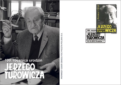 Polen frimärken 20121210 FDC Jerzy Turowicz