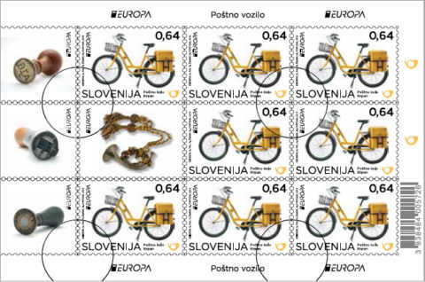 Slovenien postfordon frimärken