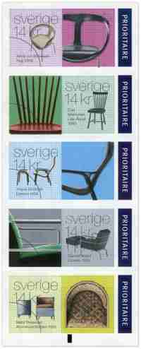 Sverige frimärken 20140821 Svensk möbeldesign - stolar